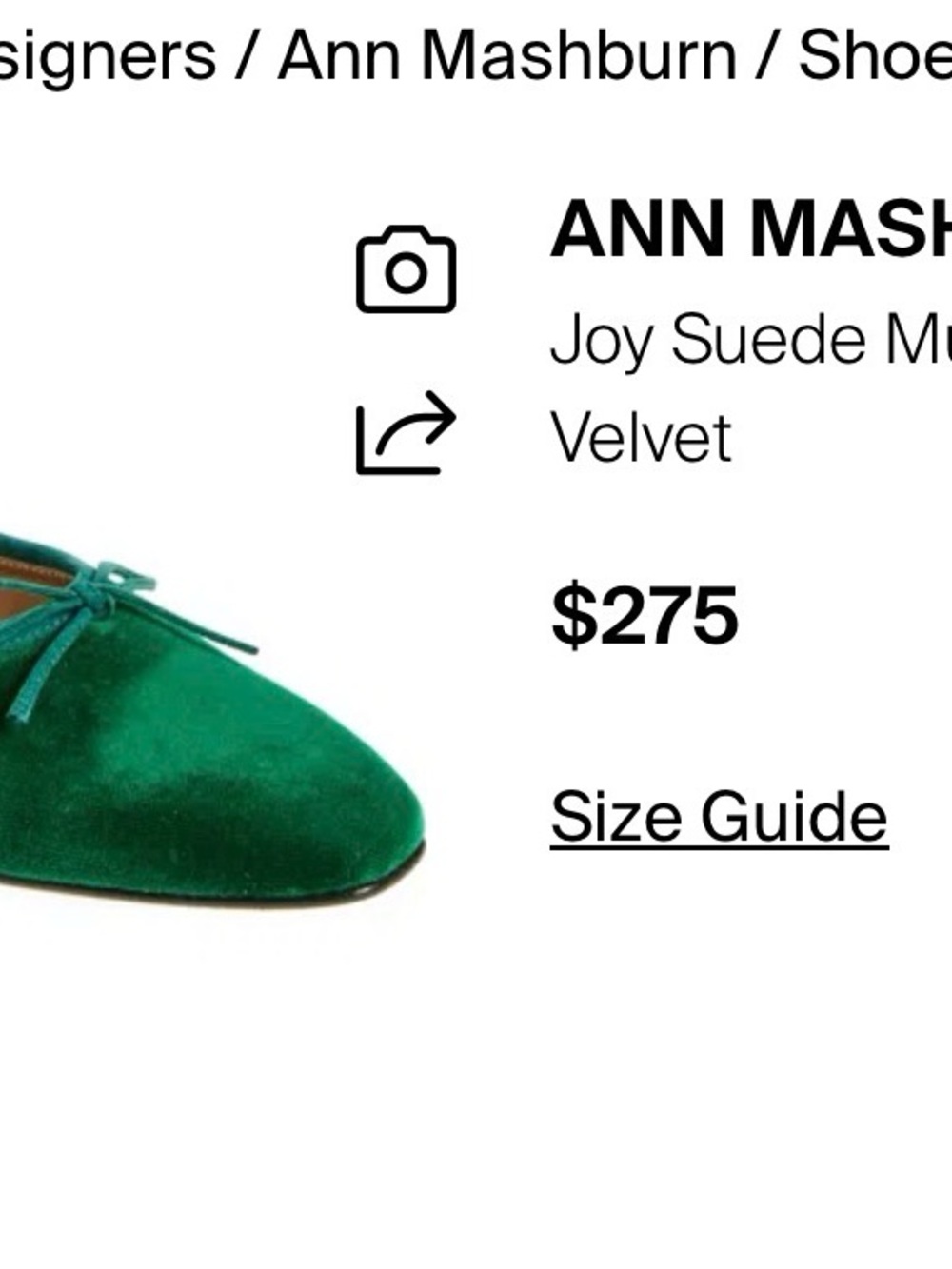 ANN MASHBURN Emerald Velvet Bow Moccasins